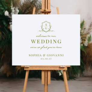 VERONA Floral Crest Wedding Welcome Foam Board