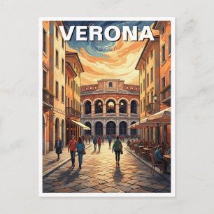 Verona Italy Amphitheater Travel Postcard