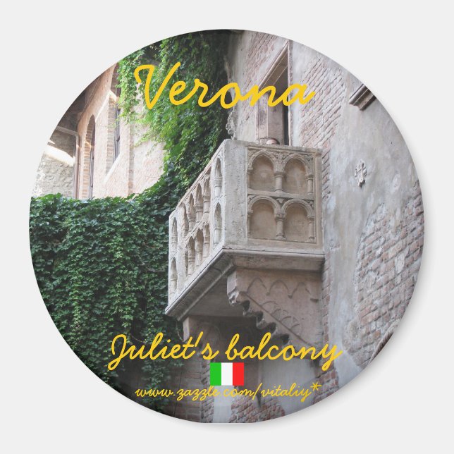 Verona Italy Juliet's balcony magnet design (Front)
