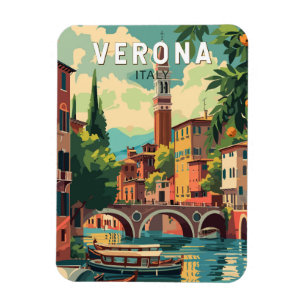 Verona Italy Travel Art Vintage Magnet