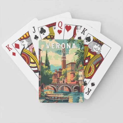 Verona Italy Travel Art Vintage Poker Cards