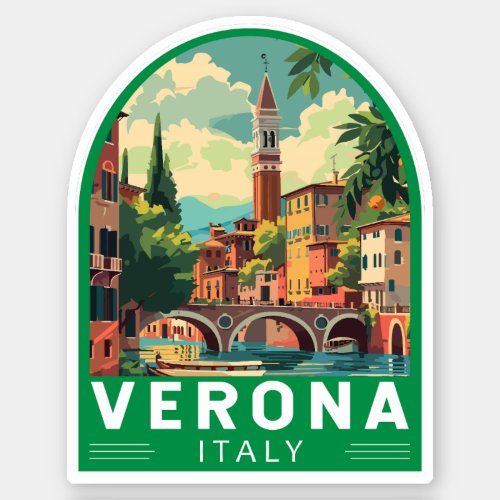 Verona Italy Travel Art Vintage Sticker