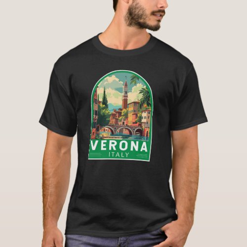 Verona Italy Travel Art Vintage T_Shirt