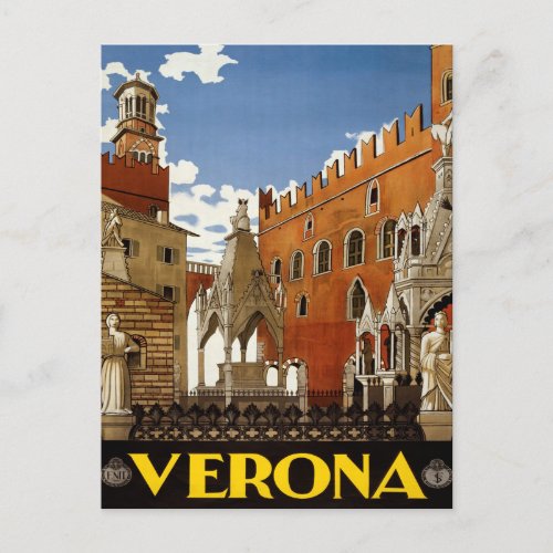 Verona Italy Vintage Travel Postcard