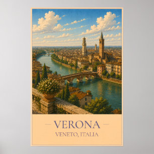 Verona, Italy – Vintage Travel Poster