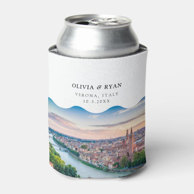Verona Italy Wedding Favor Custom  Can Cooler (Can Front)