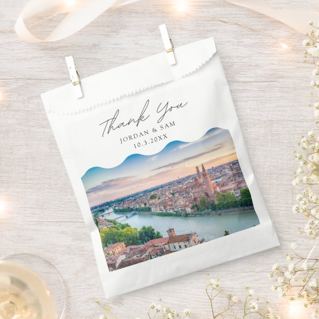 Verona Italy Wedding Personalized Favor Bag (Clipped)