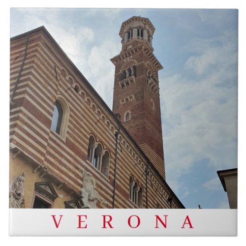 Verona Lamberti Tower view ceramic tile