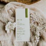 VERONA Modern Moss Wedding Place Card<br><div class="desc">VERONA moss green minimalist,  wedding guest place card and menu. Features,  moss green typography. Fonts and background color can be customized. Please note,  guest names must be entered and added to your cart individually.</div>