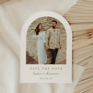VERONA MOSS Arch Frame Photo Save The Date