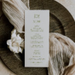 VERONA Moss Green Wedding Menu<br><div class="desc">VERONA Moss Green,  Dinner Setting Doodle,  wedding menu. Features,  Moss Green Typography,  light beige color background and wildflower vine detail.</div>