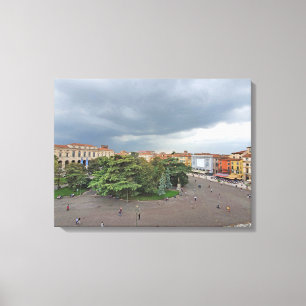 Verona Piazza Bra panoramic view canvas print