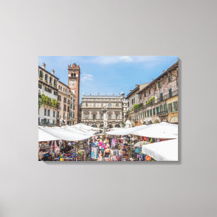 Verona Piazza Erbe view canvas print