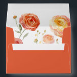 Verona Sunset Bold Orange Wedding Return Address Envelope<br><div class="desc">Bold orange rose wedding envelope.</div>
