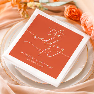 Verona Sunset Elegant Calligraphy Modern Wedding Napkins