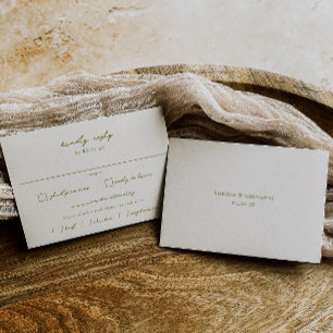 VERONA Sunset Moss Meal Choice Wedding RSVP Card