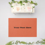 Verona Sunset Orange Solid Color Outdoor Rug<br><div class="desc">Outdoor Area Rug printed with Verona Sunset Orange Solid Color with a customizable template text phrase Your Text Here by TheFabricSeal print on demand shop at Zazzle.com #ZazzleMade https://www.zazzle.com/store/thefabricseal Love is in the air with Verona Sunset beautiful punchy orange color named after the Italian city and the setting of Romeo...</div>