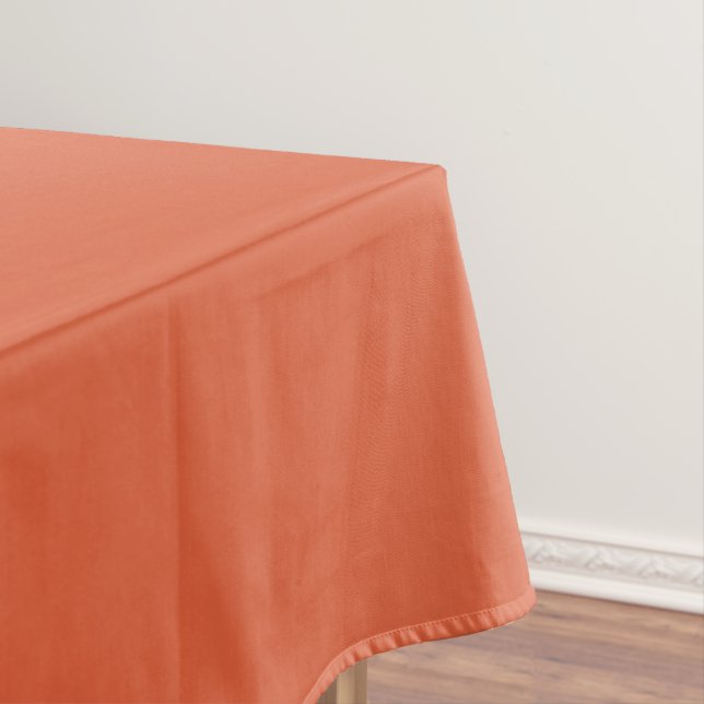 Verona Sunset Orange Solid Color Tablecloth (In Situ)