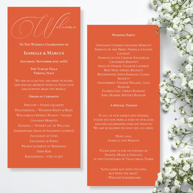 Verona Sunset Wedding Program (Verona Sunset Wedding Program)