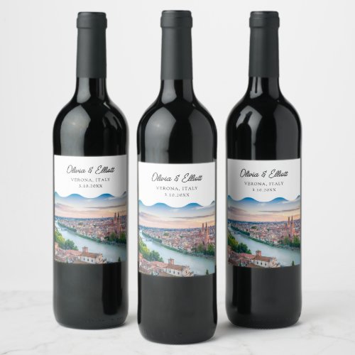 Verona Wedding Favor Personalized Wine Label