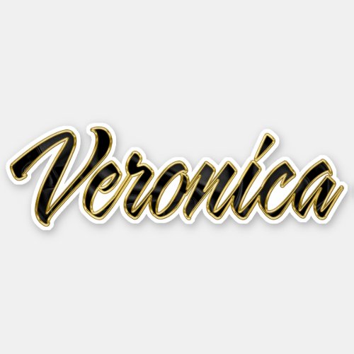 Veronica black gold lettering sticker