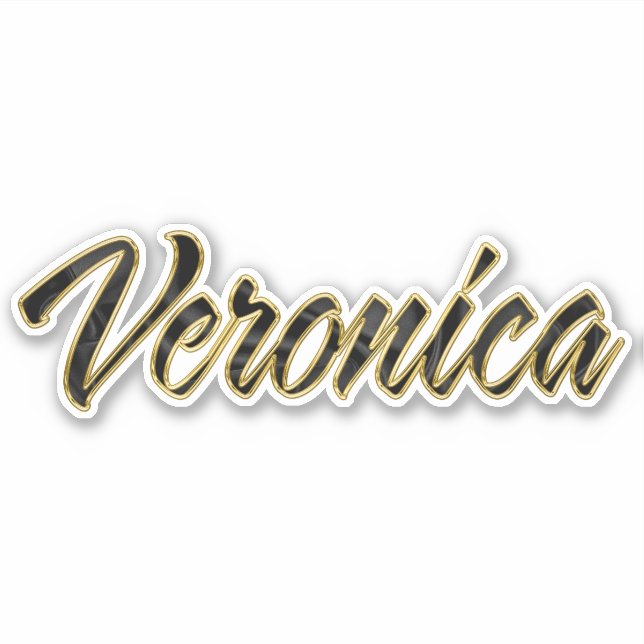 Veronica black gold lettering sticker (Front)
