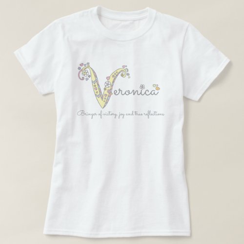 Veronica monogram V name and meaning shirt