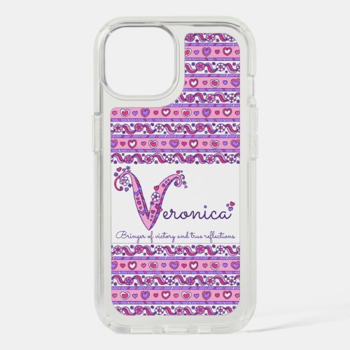 Veronica personalized letter V doodle name meaning iPhone 15 Case