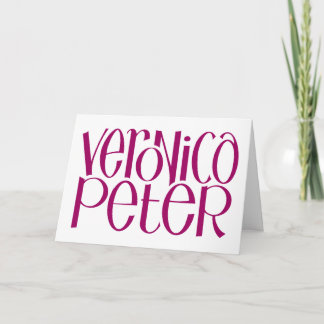 Veronica & Peter plum card