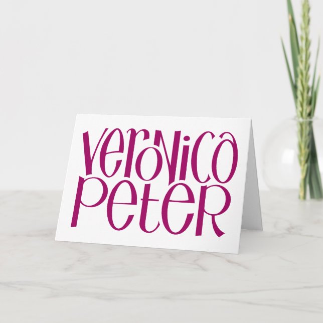 Veronica & Peter plum card (Front)