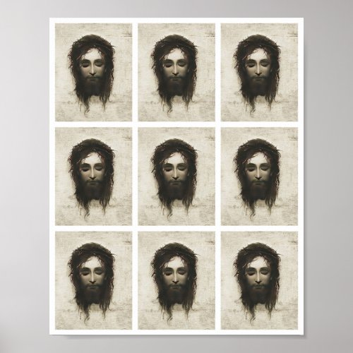 Veronica Veil Shroud Jesus Face Crown Thorns Multi Poster