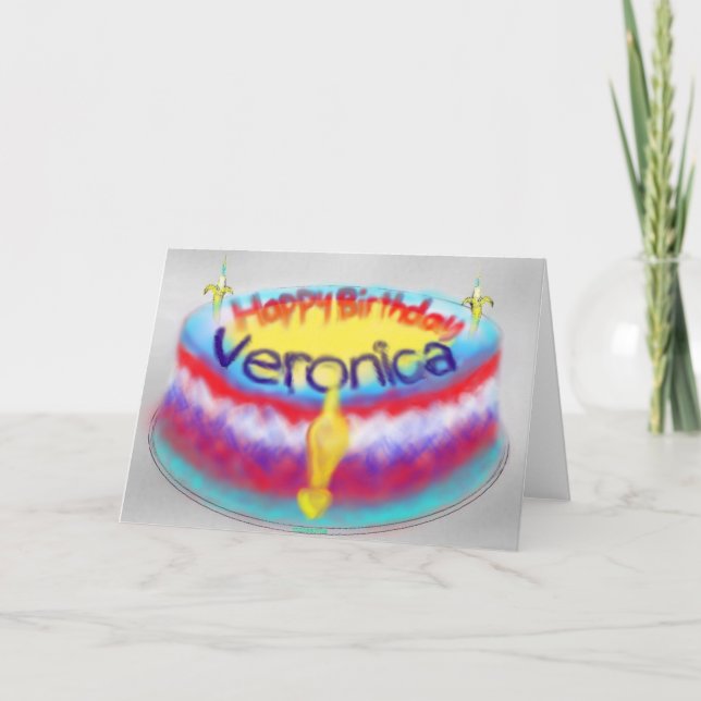 Veronica's Birthday Cake Card (Front)