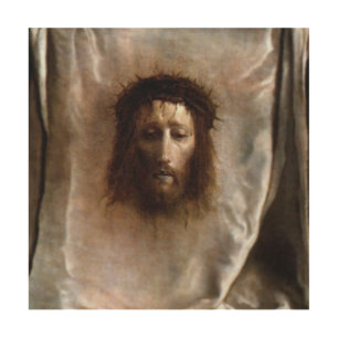 VERONICA'S VEIL, THE HOLY FACE OF JESUS. WOOD WALL DECOR