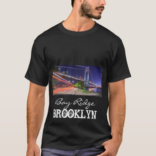 Verrazano Bridge at Night Bay Ridge Brooklyn NYC T_Shirt