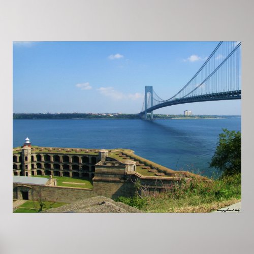 Verrazano bridge from St Island to Brooklyn NYC Poster