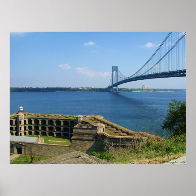 Verrazano bridge from St. Island to Brooklyn, NYC Poster (Front)