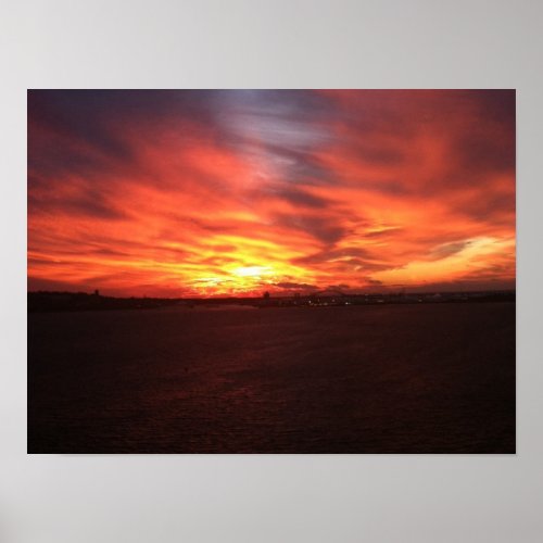 Verrazano Bridge Sunset Poster