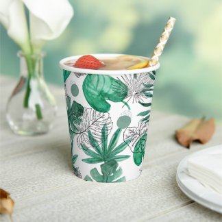 Verre en carton avec motif tropical paper cups