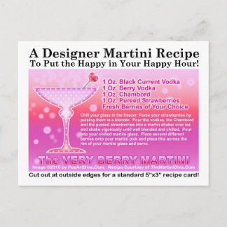 Verry Berry Martini Recipe Postcard