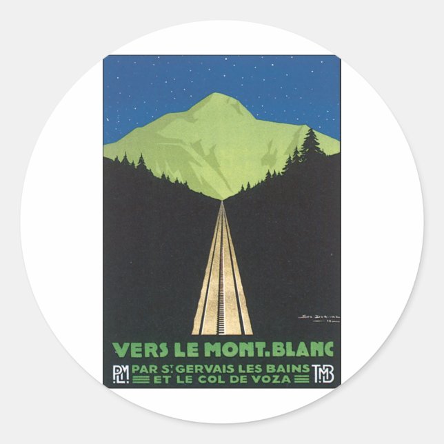 Vers le Mont Blanc Classic Round Sticker (Front)