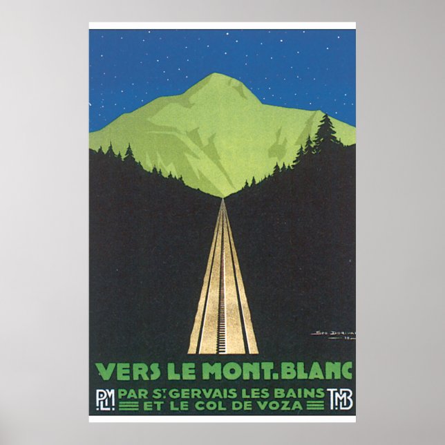 Vers Le Mont. Blanc Vintage Travel Poster (Front)