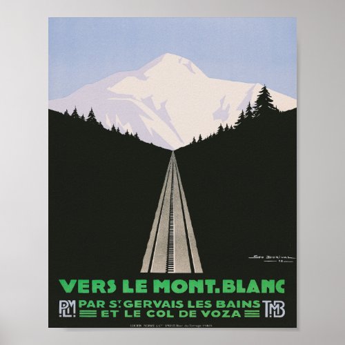 Vers Le Mont Blanc Vintage Travel Poster