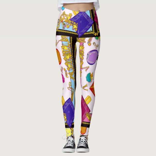 Versace any person design. GYM performance Leggings (Front)