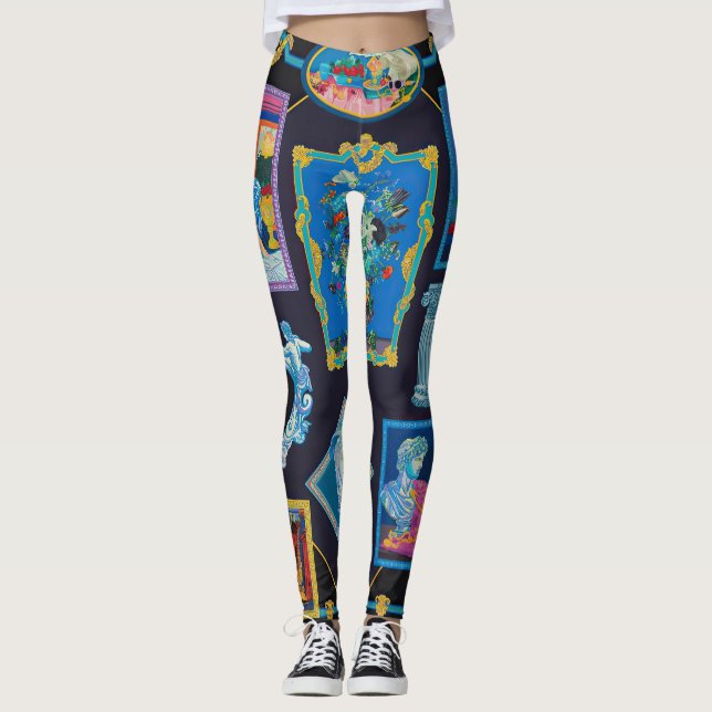 Versace picasso Collection pattern Leggings (Front)