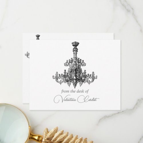 Versailles Baroque Chandelier Flat Note Cards