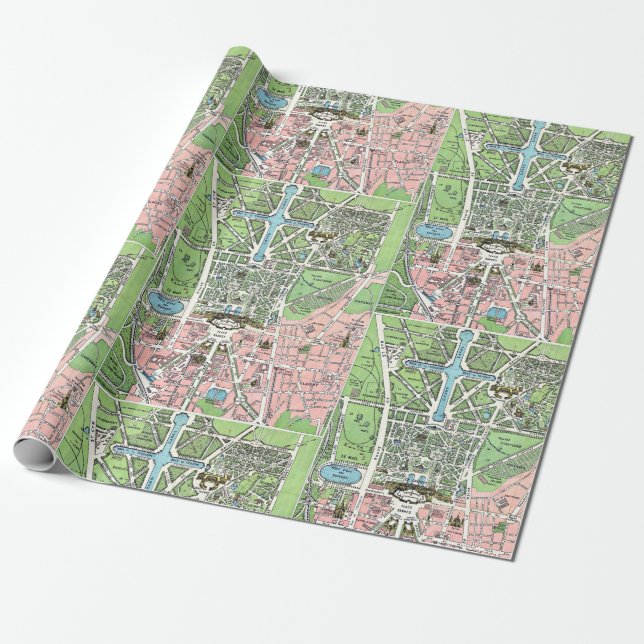 Versailles Map Wrapping Paper (Unrolled)