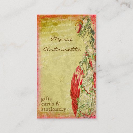 Customizable Versailles Marie Antoinette Business Cards