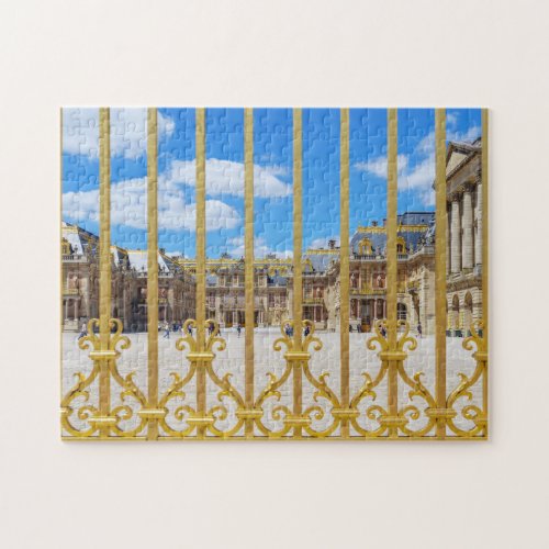 Versailles Palace courtyard through the gate Jigsaw Puzzle