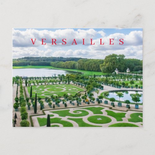 Versailles Palace Gardens view postcard