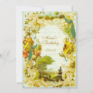 Versailles Peacock Garden Wedding or Event Invitation